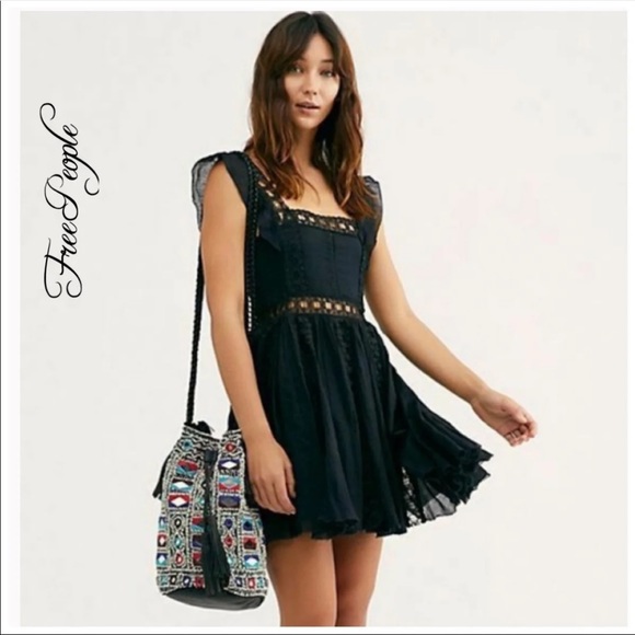- NWT Free People Verona Dress Black - Picture 8 of 16